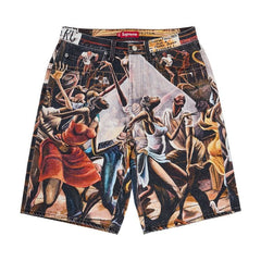 Supreme x Ernie Barnes Baggy Denim Shorts Dance
