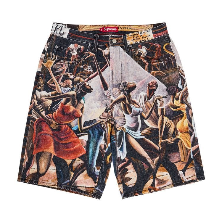 Supreme x Ernie Barnes Baggy Denim Shorts Dance