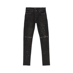 PURPLE BRAND Over Spray Skinny Jeans Black
