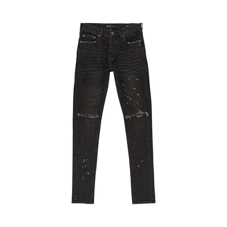 PURPLE BRAND Over Spray Skinny Jeans Black