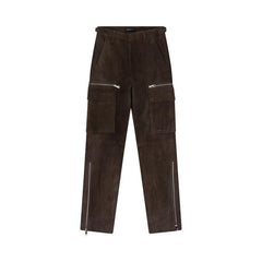 PURPLE BRAND Suede Zip Cargo Pant Brown