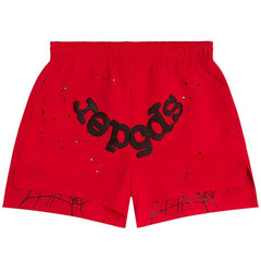 Sp5der OG Web Double Layer Shorts Red