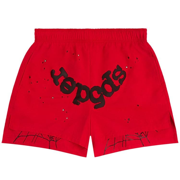 Sp5der OG Web Double Layer Shorts Red