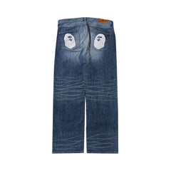 BAPE Ape Head Relaxed Fit Denim Pants Blue/Light Indigo