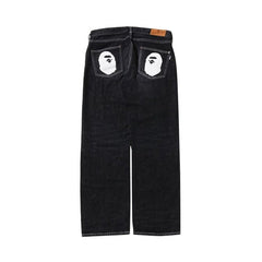 BAPE Ape Head Relaxed Fit Denim Pants Black