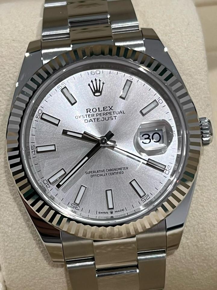 Rolex | Datejust | 126334 | White gold | 41 mm | Steel | Silver | Automatic