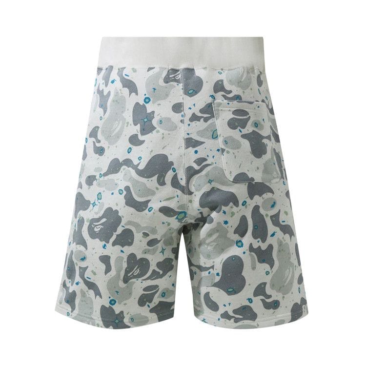 BAPE Space Camo Shark Sweat Shorts White