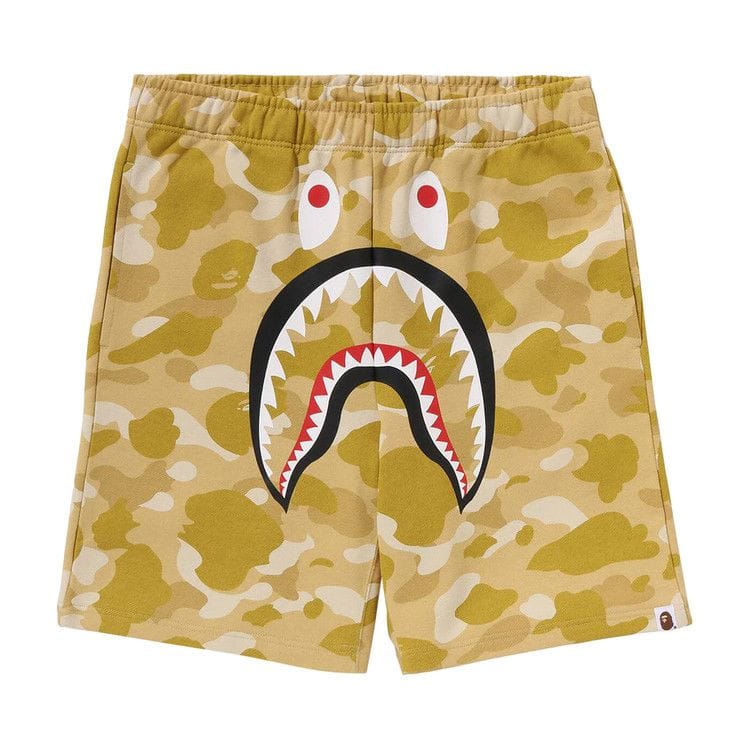 BAPE Color Camo Shark Sweat Shorts Yellow