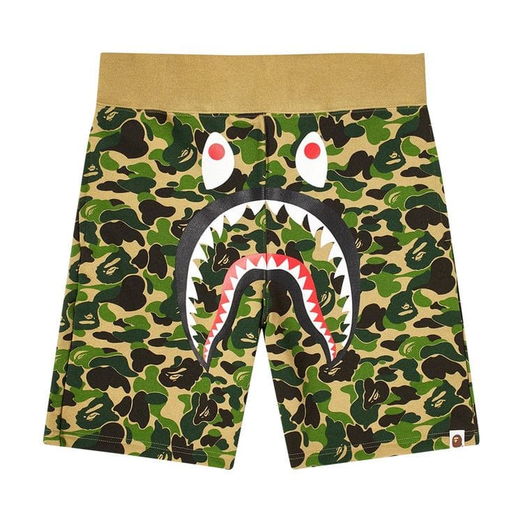 BAPE ABC Camo Shark Sweat Shorts Green