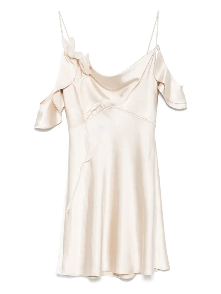 flower satin mini dress