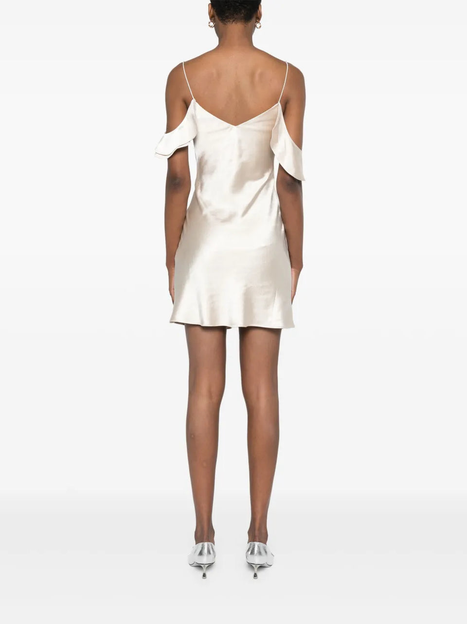 flower satin mini dress
