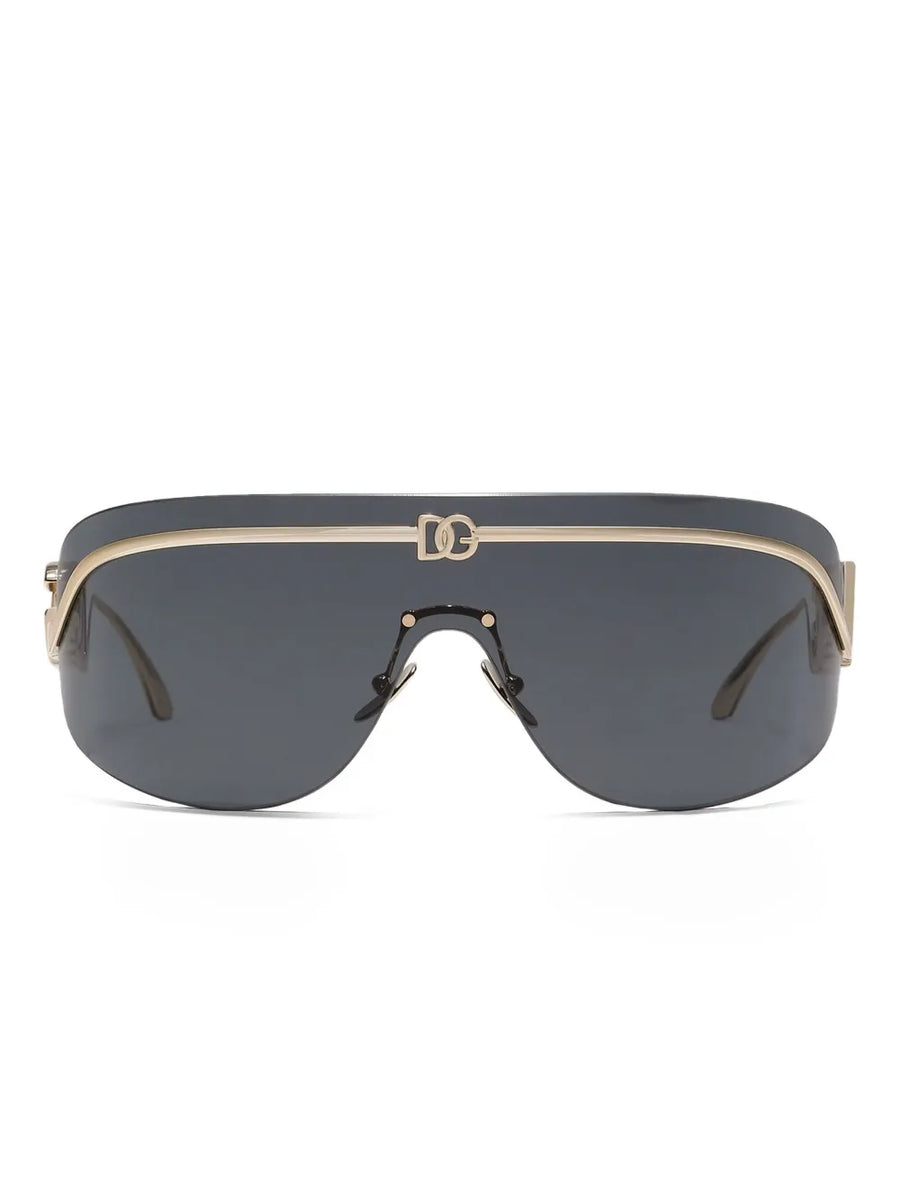 logo-plaque shield-frame sunglasses