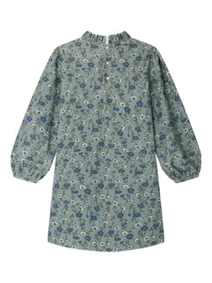 floral-print ruffled casual dress