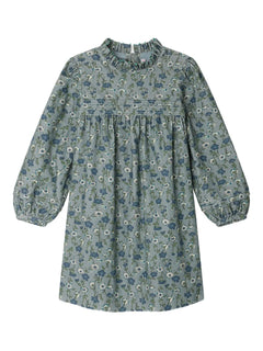 floral-print ruffled casual dress