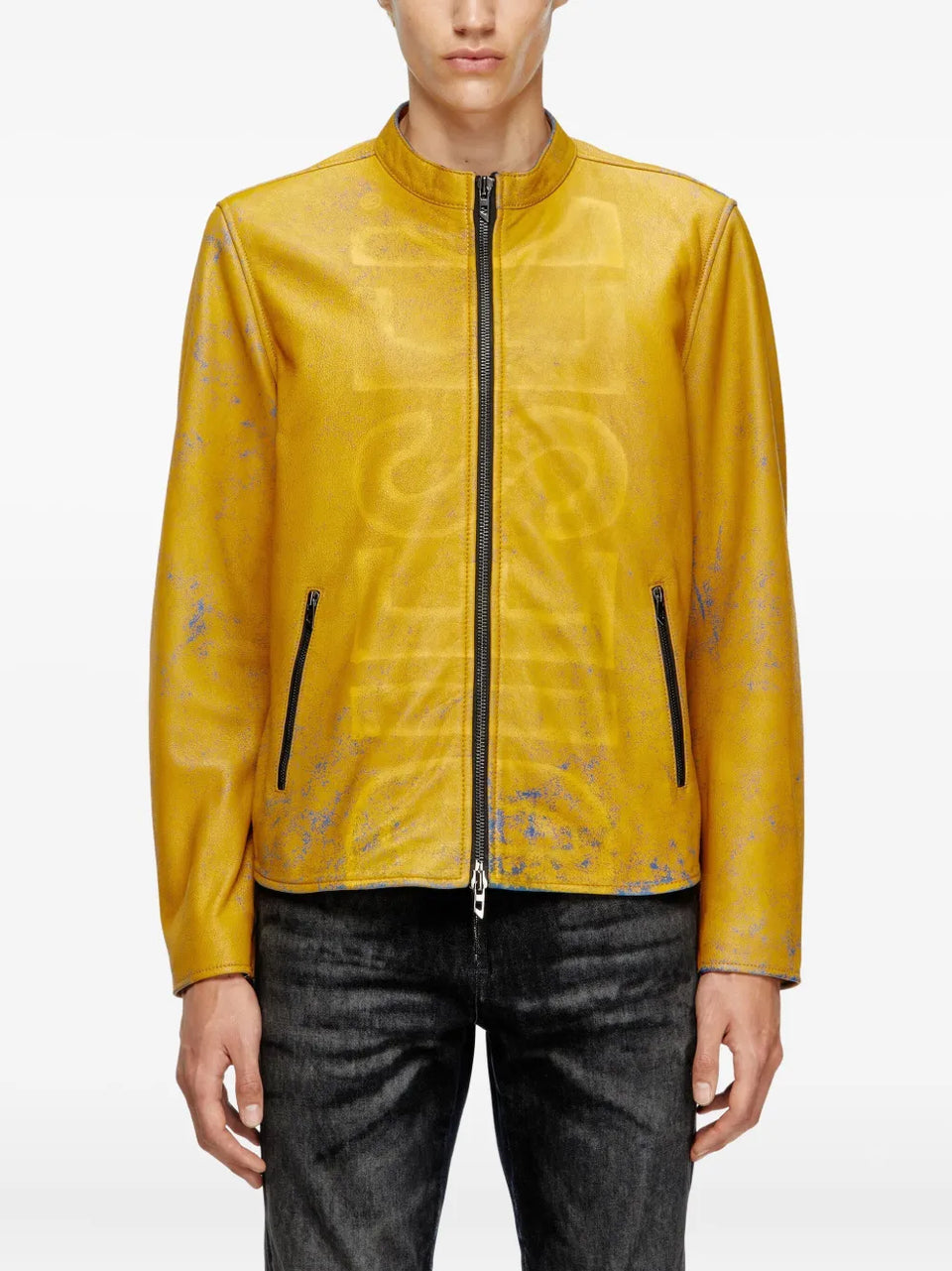 L-Evert-A leather zip-front jacket