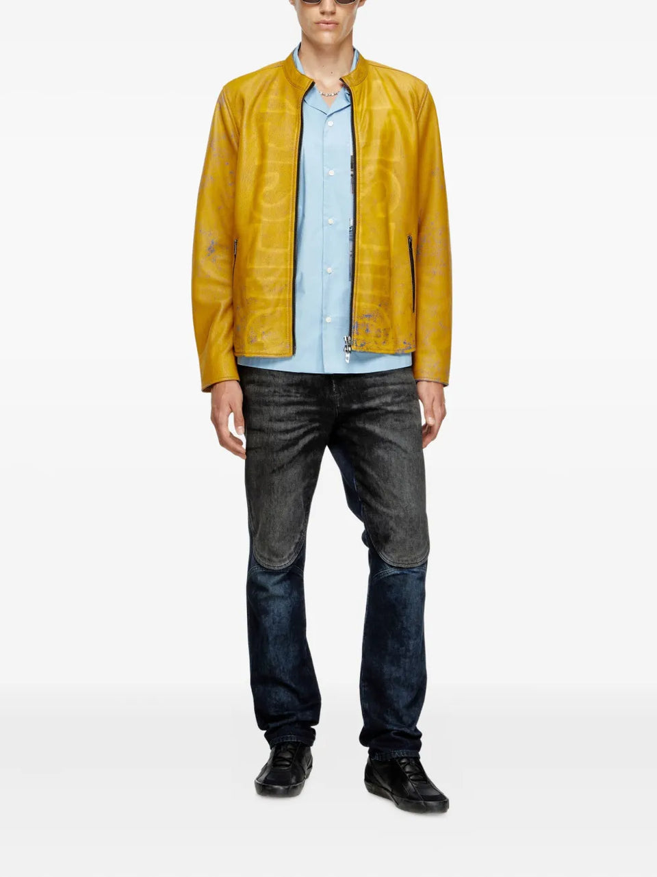 L-Evert-A leather zip-front jacket