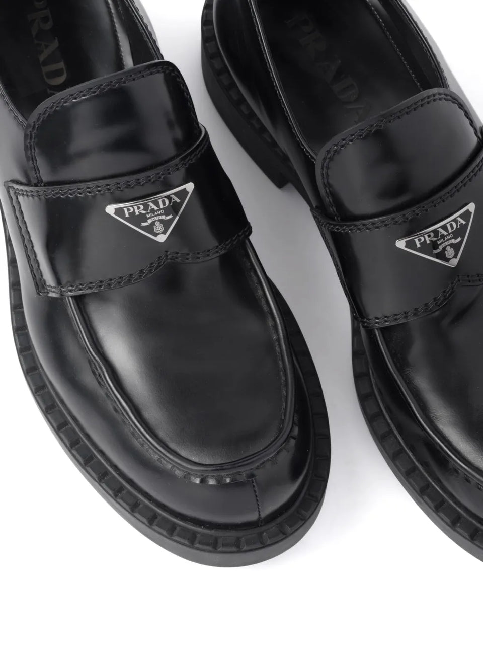Chocolate brushed-leather loafers