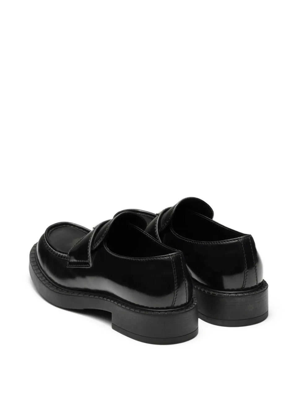 Chocolate brushed-leather loafers