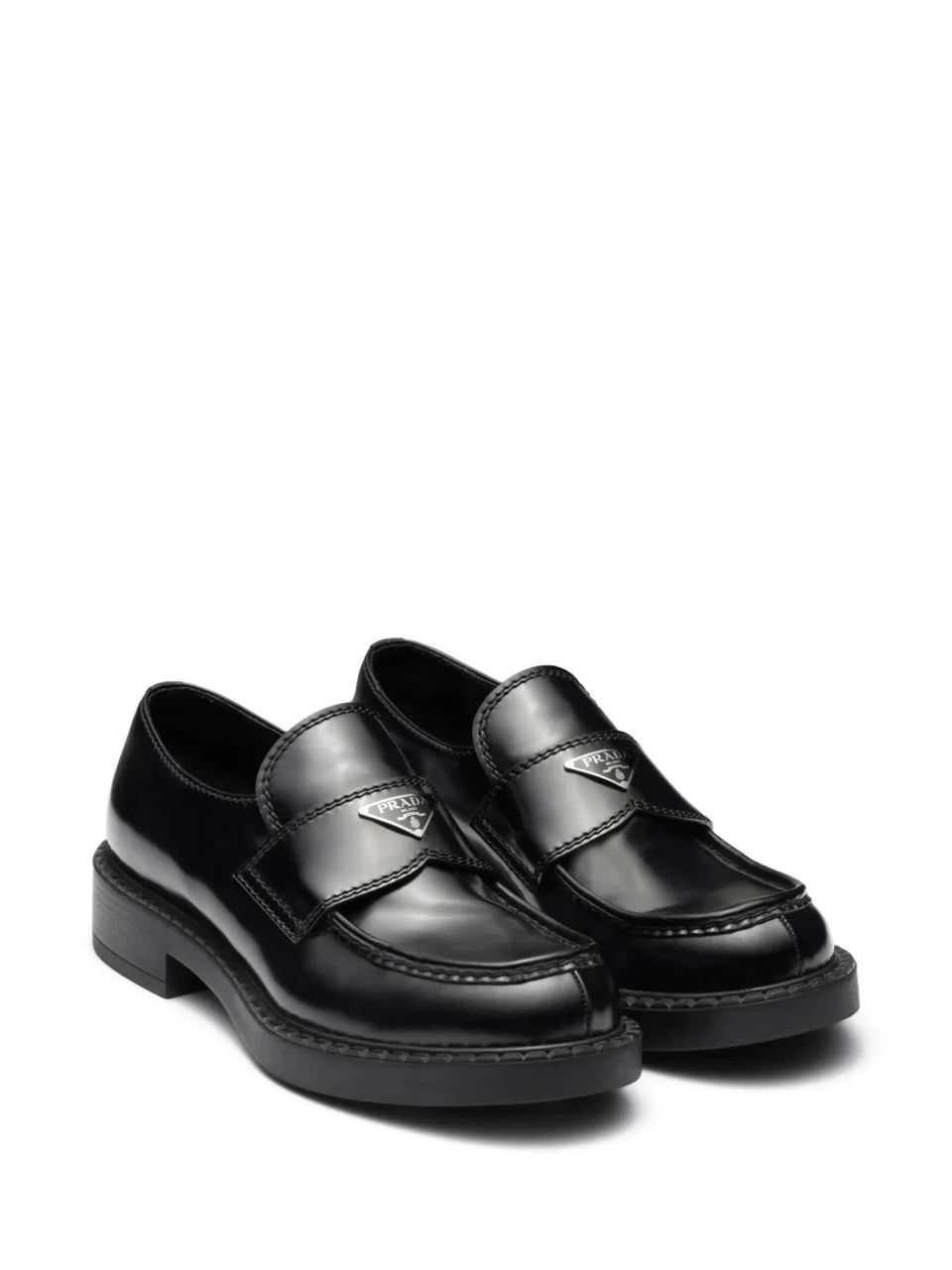 Chocolate brushed-leather loafers