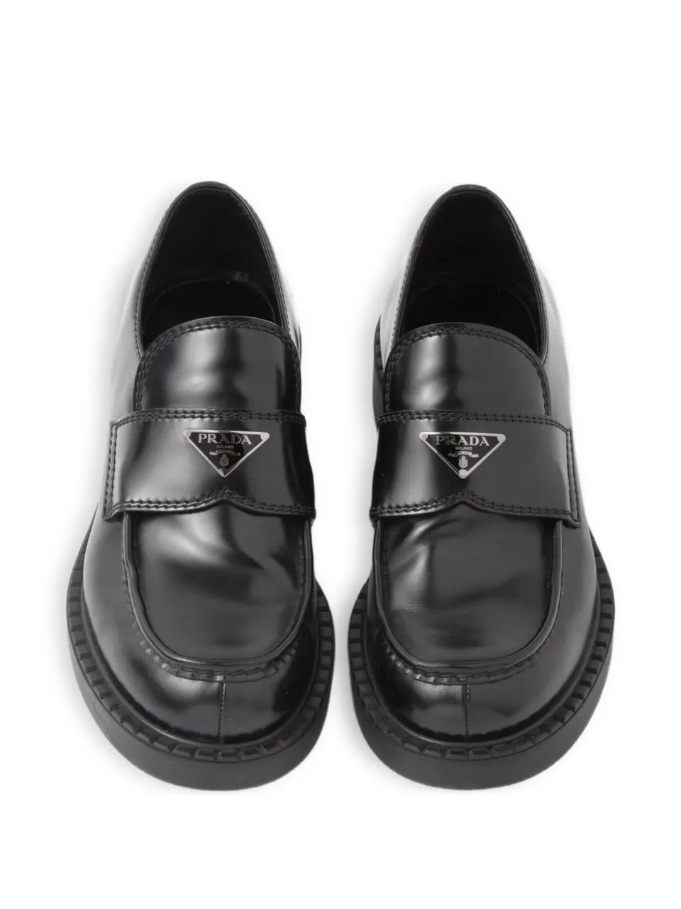 Chocolate brushed-leather loafers