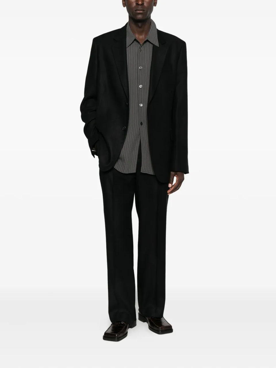 pinstriped blazer
