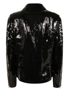 sequinned biker jacket