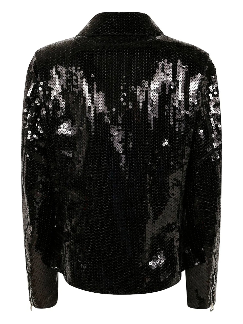 sequinned biker jacket