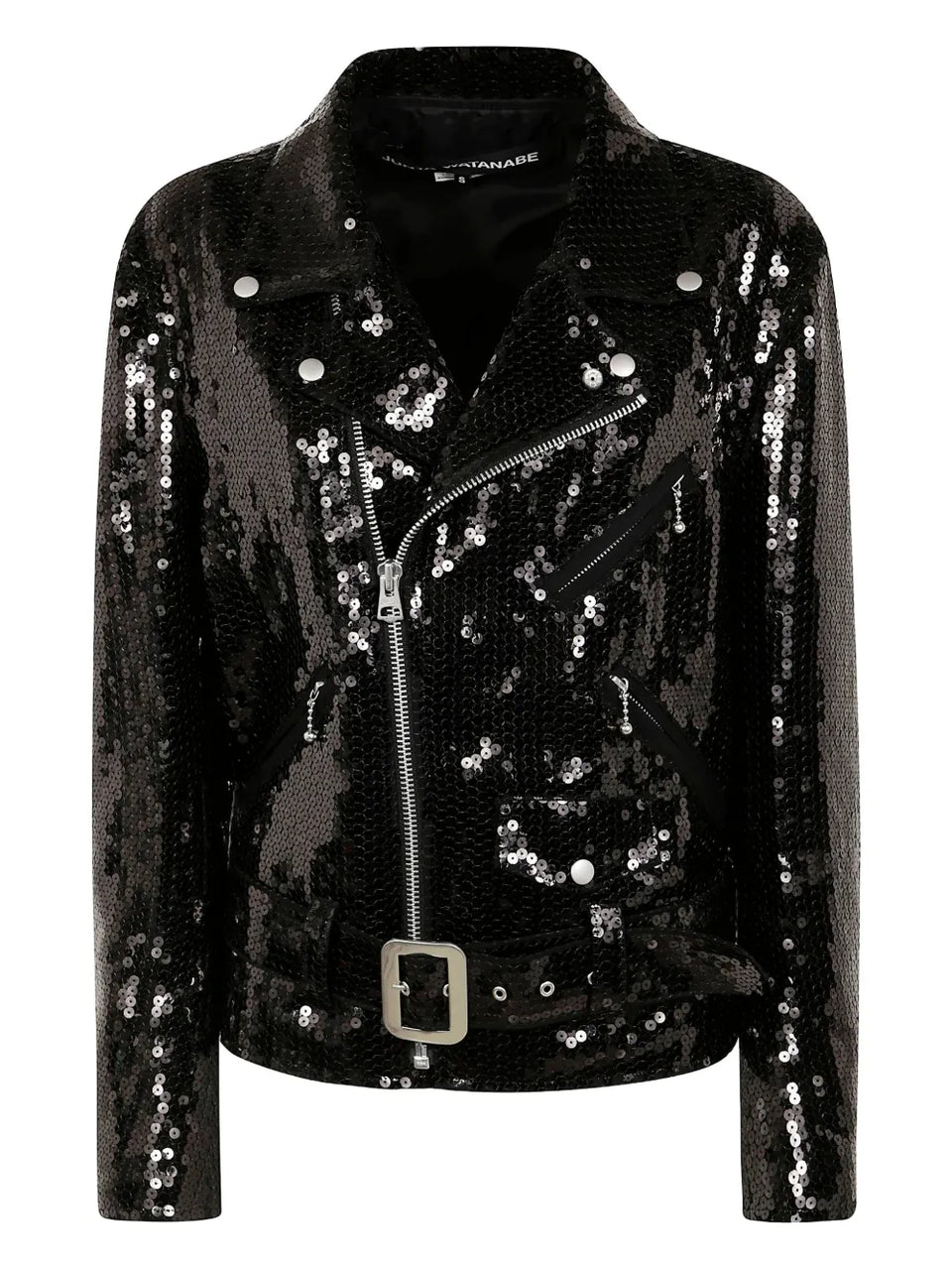 sequinned biker jacket