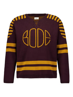 striped lace-up sweater