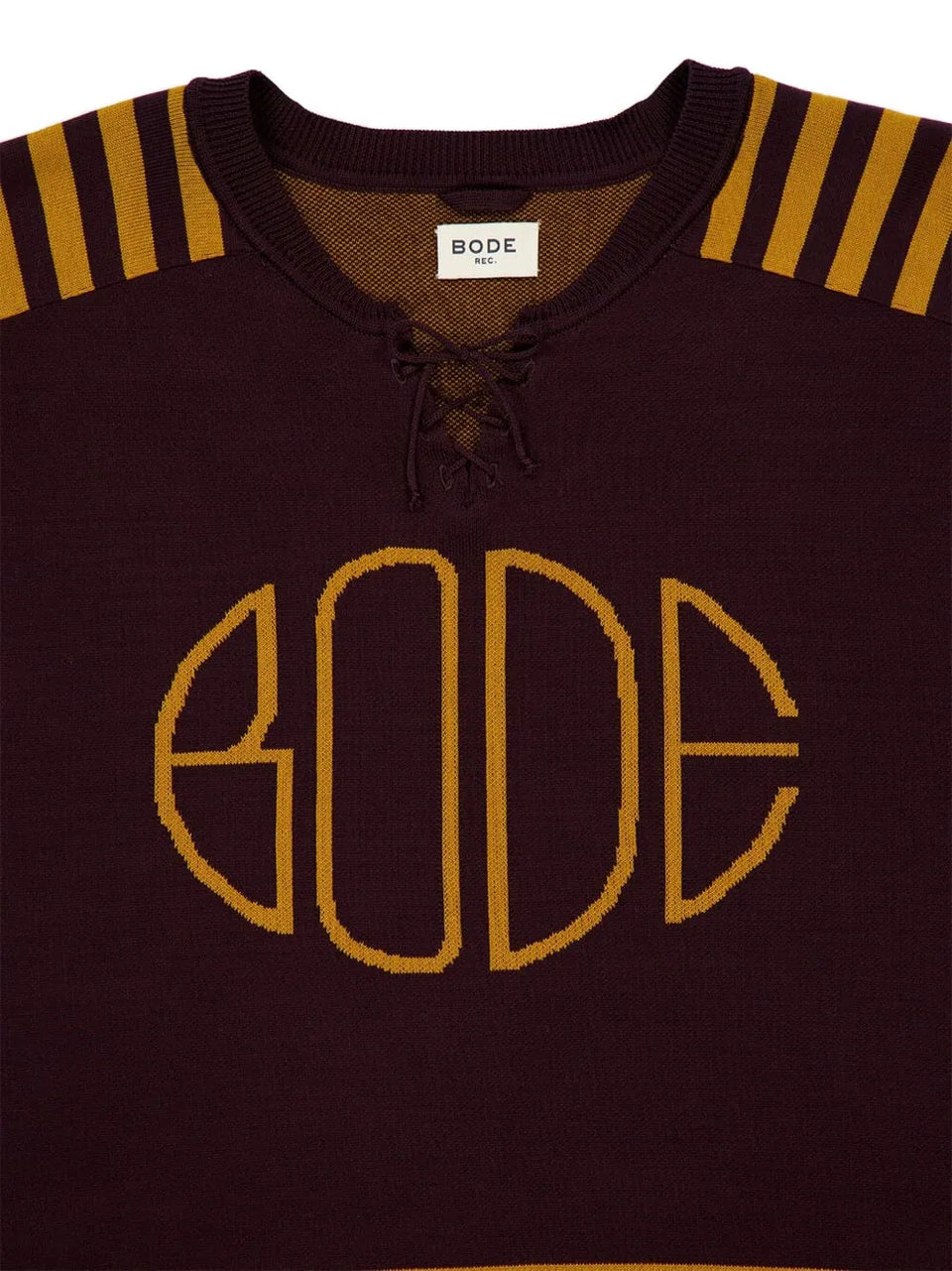 striped lace-up sweater