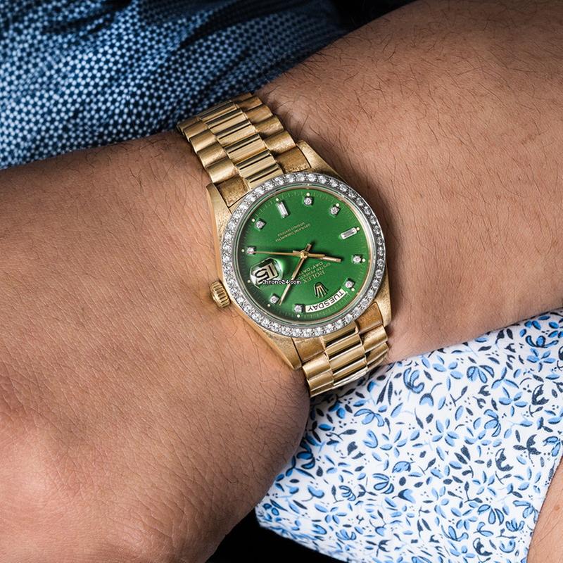 Rolex | Day-Date | 18038 | Yellow gold | 36mm mm | Yellow gold | Green | Automatic