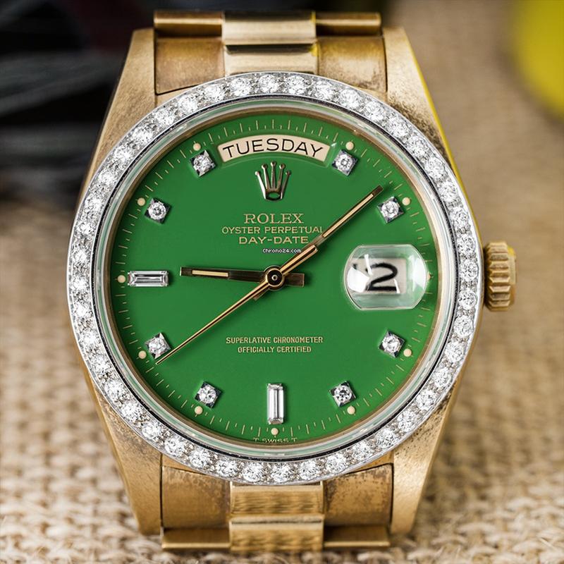 Rolex | Day-Date | 18038 | Yellow gold | 36mm mm | Yellow gold | Green | Automatic
