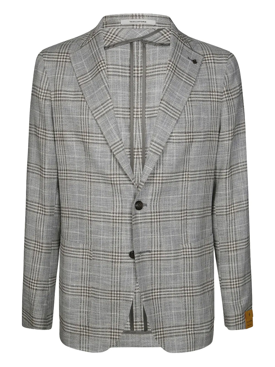 check-print blazer