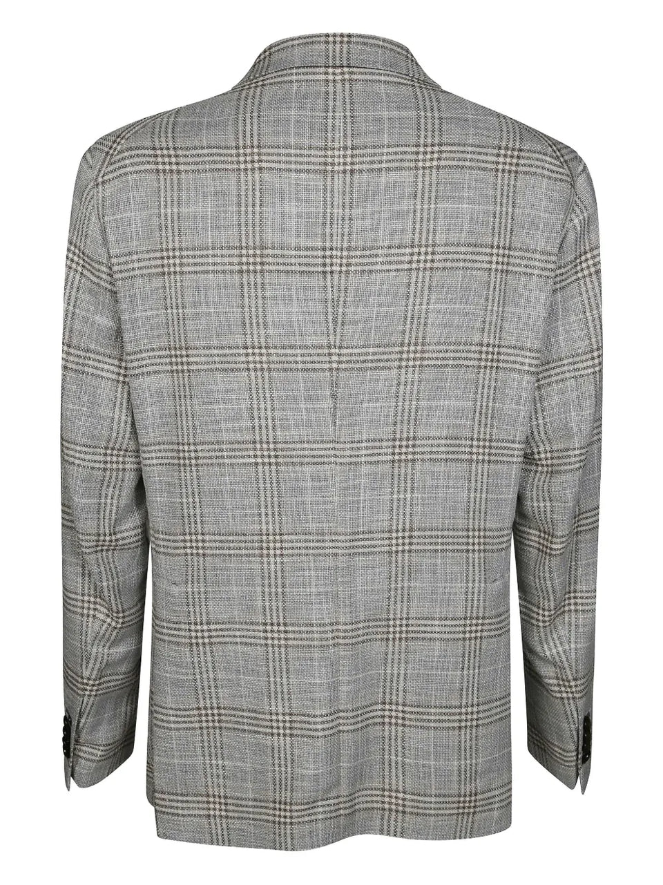 check-print blazer