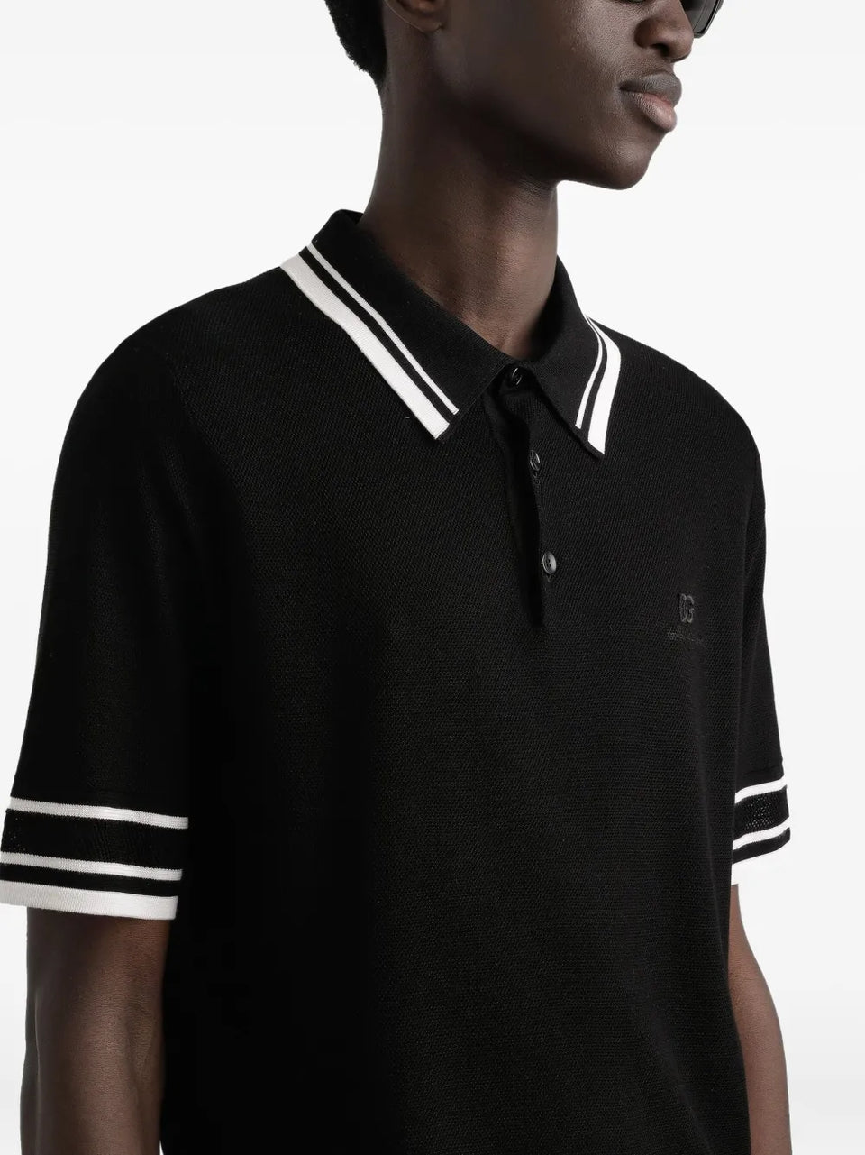 contrast-trim polo shirt