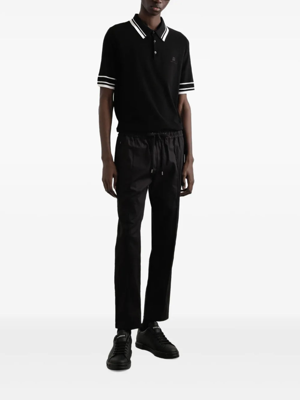 contrast-trim polo shirt