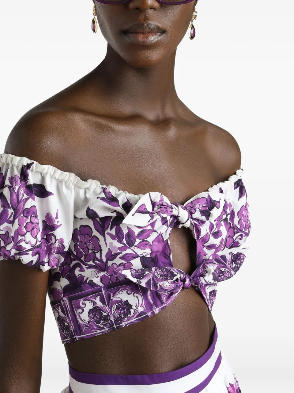 Majolica-print blouse