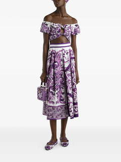 Majolica-print blouse