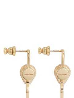 crystal embellished padlock earrings