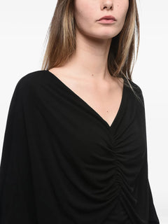 v-neck draped dress