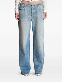 diamond-stitched jeans