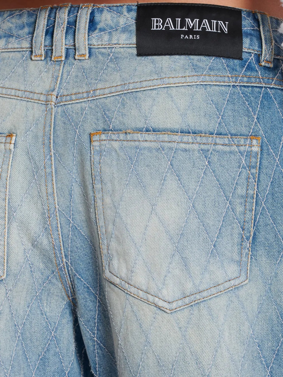 diamond-stitched jeans