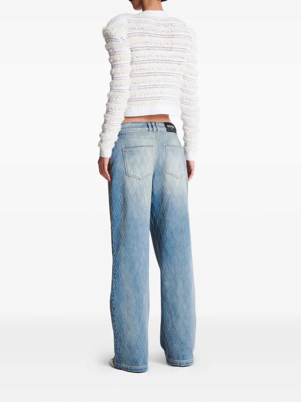 diamond-stitched jeans