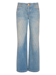 diamond-stitched jeans