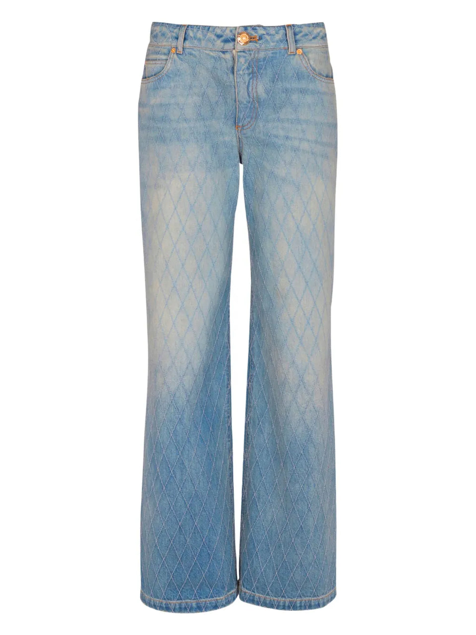 diamond-stitched jeans