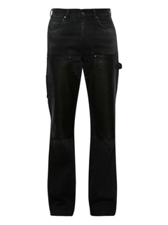 embossed-panel carpenter jeans
