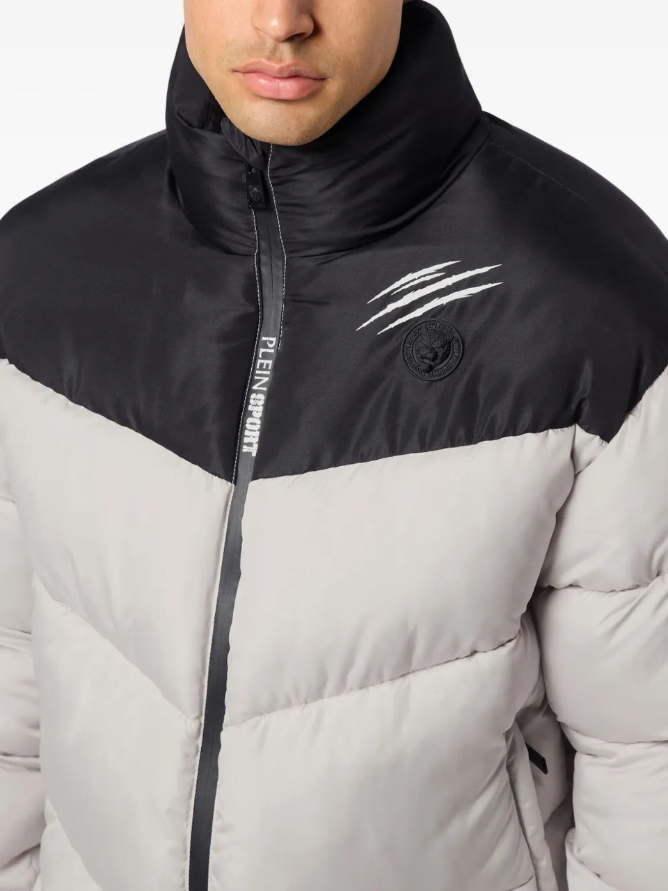 colour-block puffer jacket