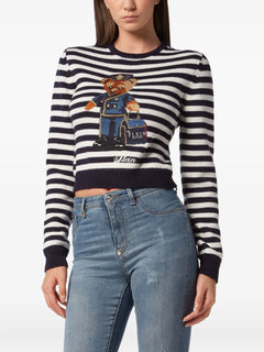 teddy bear-jacquard jumper