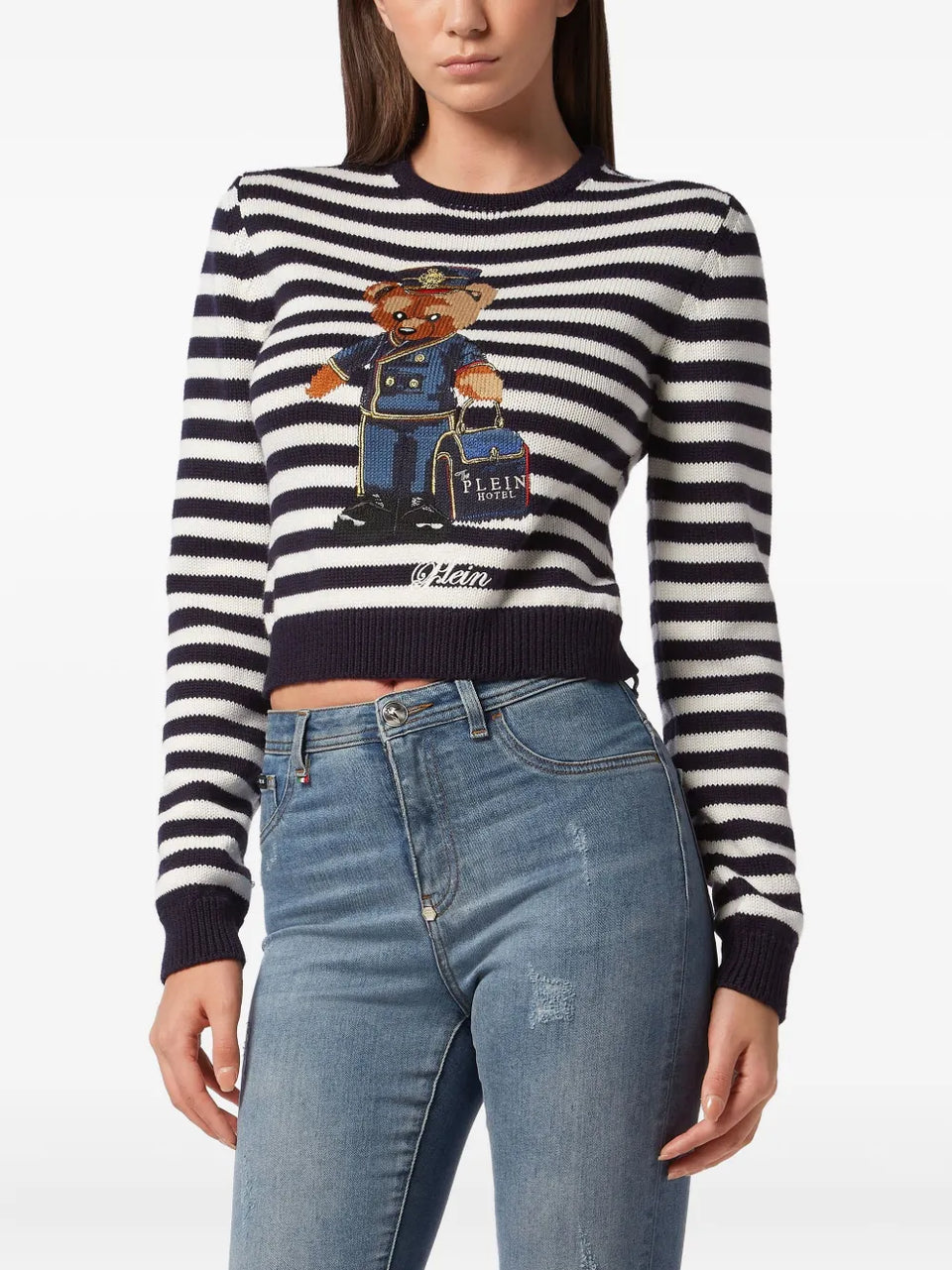 teddy bear-jacquard jumper