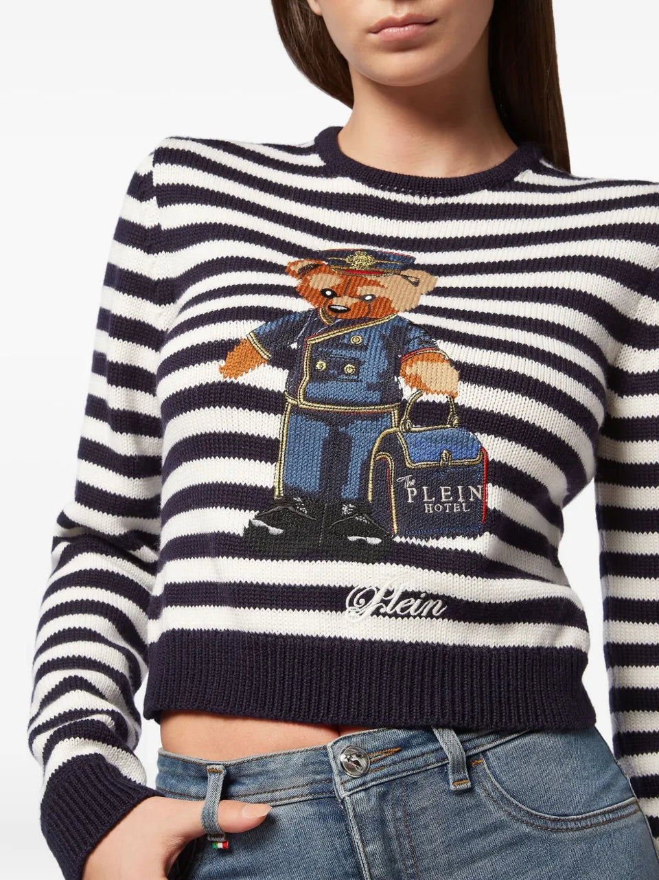 teddy bear-jacquard jumper